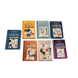 Diary Of A Wimpy Kid Book Lot - 7 Books By Jeff Kinney  Hardcover Set Includes M